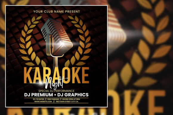 Creating a Buzz: Black Gold Karaoke Night Social Media Flyers